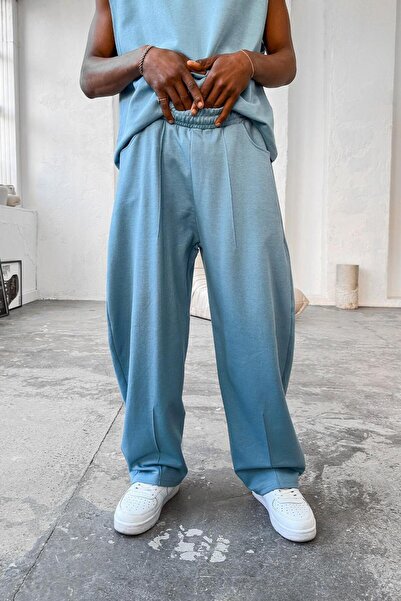 HAFKAGİYİM Bebe Mavisi Cozy Premium Pileli Baggy Eşofman