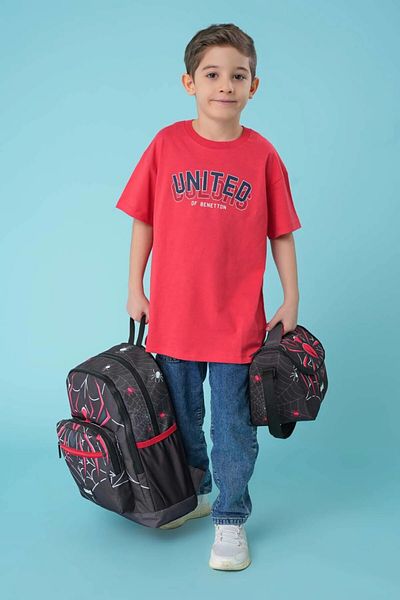 Wia Spiderman Themed Boy's 3-Piece School Bag Set Black