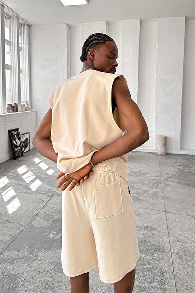 HAFKAGİYİM Cream Cozy Premium Basic Tank Top