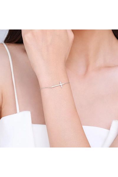 delis Bratara Argint 925, Jw1100, Model Cruce, Placata Cu Rodiu