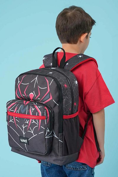 Wia Spiderman Themed Boy's 3-Piece School Bag Set Black