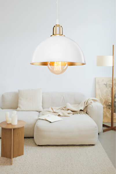 Art&Gift Haus Yarım Küre Beyaz İçi Gold ABS Altın Kuka Süslü Sarkıt Mutfak Sa...