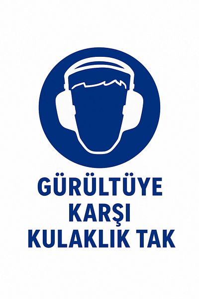 Gündoğdu Warning Sign'Plug in Earmuffs Against Noise' 23X35 cm