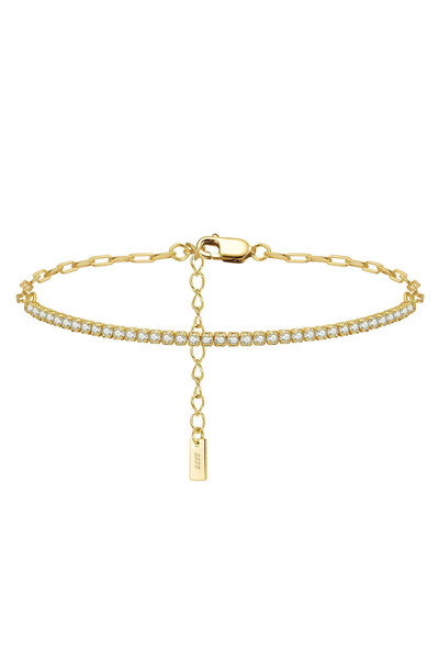 delis Bratara Argint Tennis 925, Jw1008, Model Cu Zirconiu, Placata Cu Aur