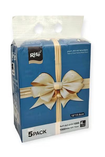 RITE Rite Tissues 5 boxes, 1000 ostrich tissues, made of the finest wood fibers, consisting of 4 layers
