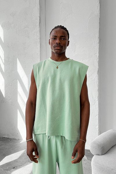HAFKAGİYİM Mint Green Cozy Premium Basic Tank Top