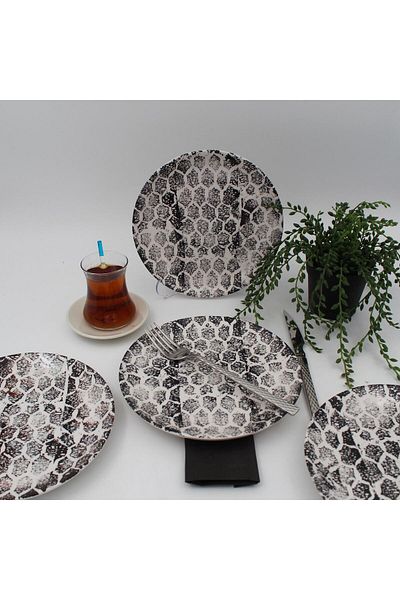 Arna Porselen Snake 20 cm Cake Plate Black