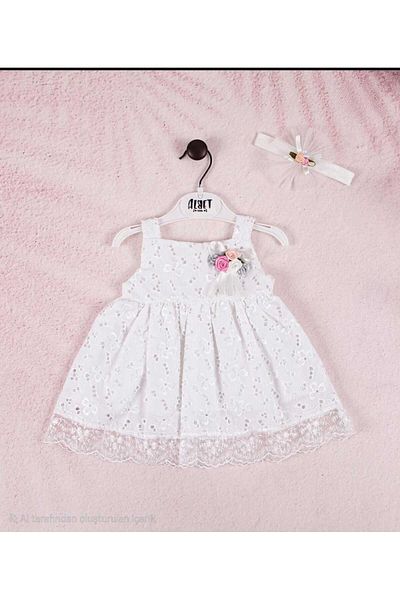BİGÜMEX Baby Girl Dress Girl's Dress Birthday Party Wedding Dress Lacy Sleeve Lined Dress