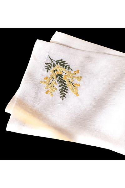 Madame Coco Berthem 2-Pack Napkin - White/Yellow