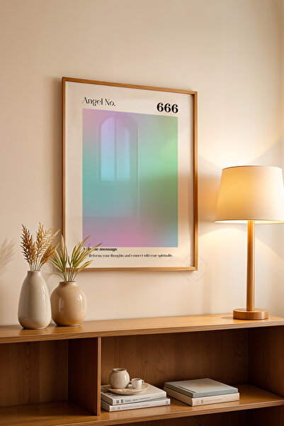 Basquiart Poster din seria Aura cu ramă din lemn, numărul tabloului: 72