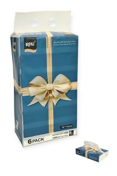 RITE Rite Tissues 6 boxes, 1200 ostrich tissues, made from the finest wood fibers, consisting of 4 layers, durable