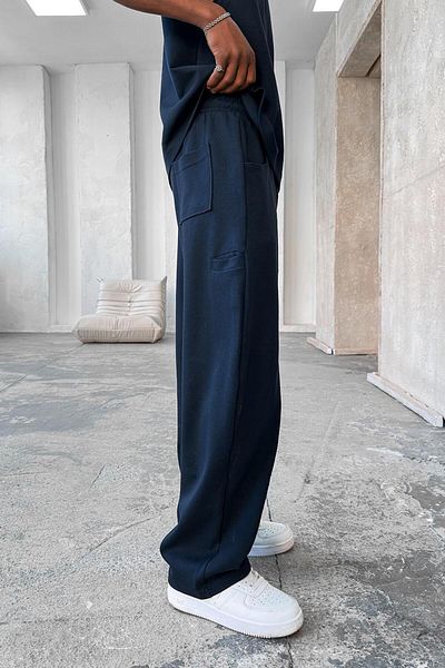 HAFKAGİYİM Μπλε Navy Cozy Premium Πλισέ Φαρδιά Φούτερ