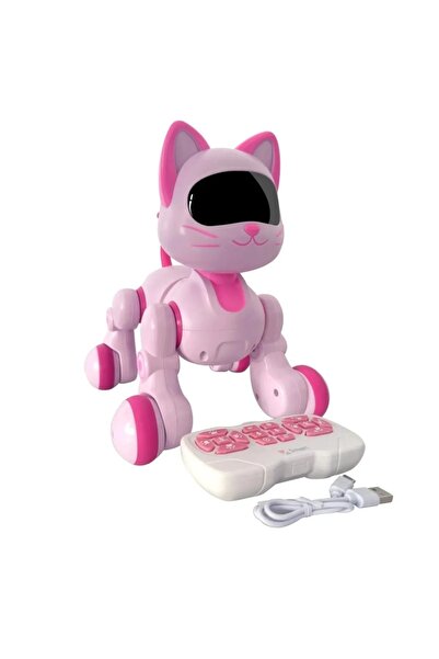 SCOWETTO Uzaktan Kumandalı Şarjlı Akıllı Kedi İnteraktif Eğitici Ve Eğlendirici Robot Oyuncak Kumandalı