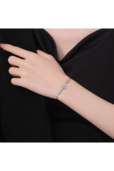 delis Bratara Argint 925, Jw1212, Model Floare, Placata Cu Rodiu