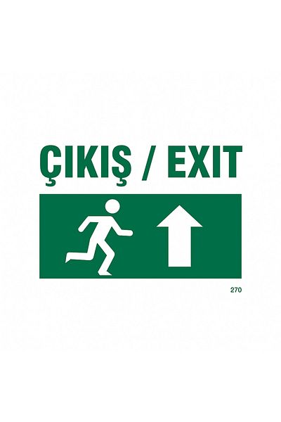 Gündoğdu Warning Sign'Exit Exıt up' 23X35 cm