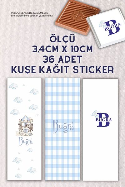 Hsn Madlen Chocolate Tag Blue 36 Sheets Shaped
