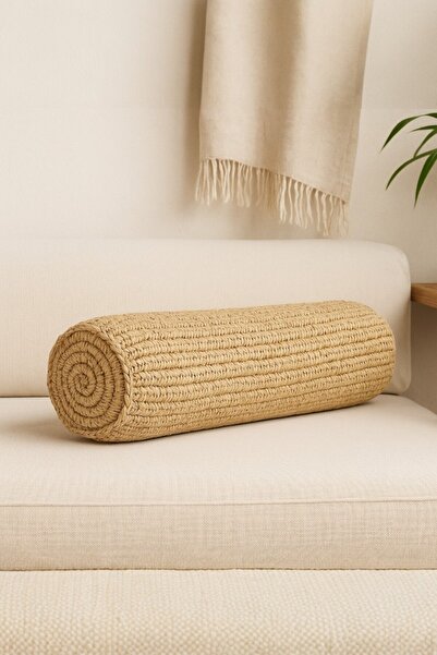 oceanpoint Doğal Hasır Kırlent, El Yapımı Dekoratif Yastık, Rahatlatıcı Koltu...