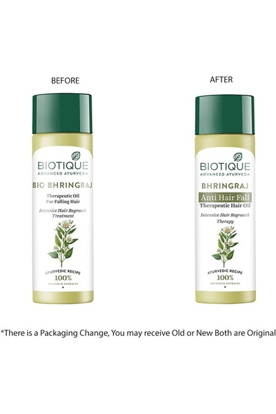 Biotique زيت الشعر العلاجي برينجراج لعلاج تساقط الشعر وإعادة نموه بشكل مكثف، ...