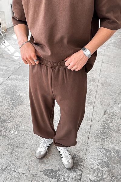 HAFKAGİYİM Καφέ Cozy Premium Basic Φούτερ με λάστιχο πόδι