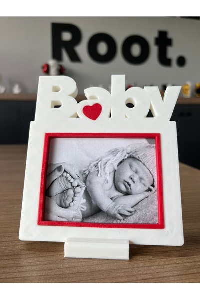Root Made Bebek Fotoğraf Çerçevesi Baby Yazılı Kalpli Çerçeve Dekoratif Modern Anı Çerçeve