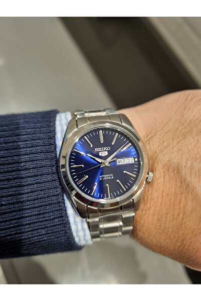 Seiko Seiko-Automatic Navy Blue Dial with Calendar Steel Bracelet 3 Atm Waterproof Men's Wristwatch