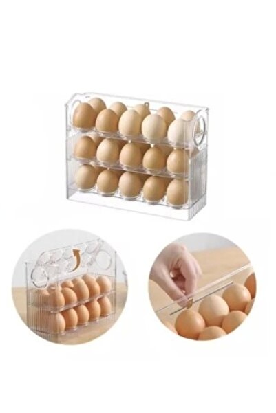 ÇAYLAR AVM 3 Shelves 30 Compartments Refrigerator Egg Organizer