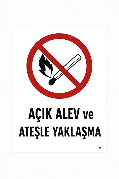Gündoğdu "لافتة تحذير ""لهب مكشوف ومفاوضات نارية"" مقاس 23 × 35 سم"