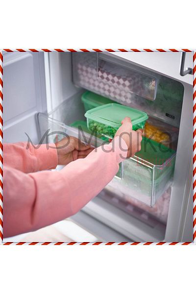 Magika Design Pruta Plastic Storage Container Set, Green, 17 Pieces, Microwave Safe