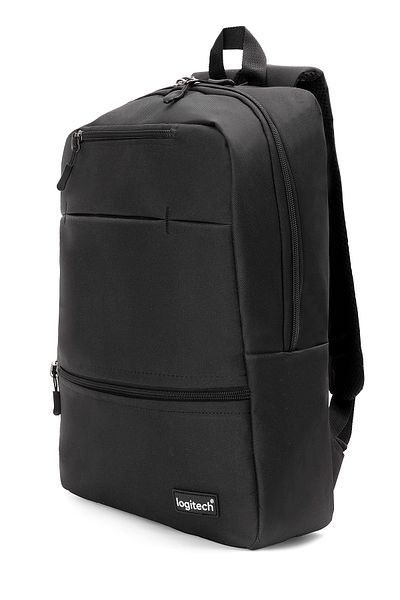 logitech Rucsac unisex pentru laptop, din pânză neagră, de 15,6 inchi, pentru călătorii zilnice, pentru școală