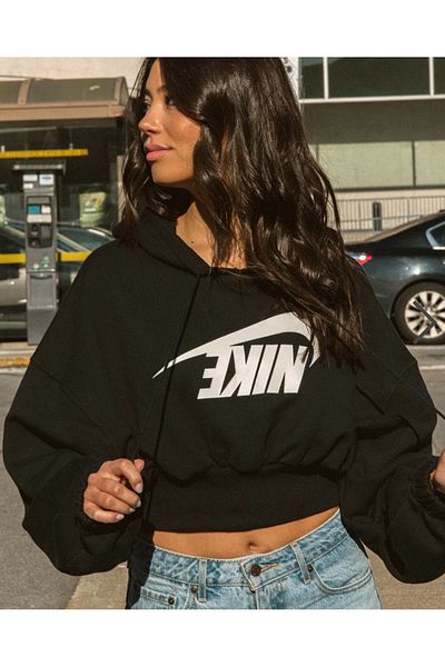 Nike Sportswear Loose Cut Crop French Terry Fabric Women's Hooded Sweatshirt' Aslan Sport