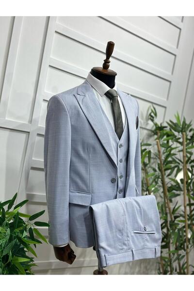 BT BABA TERZİ Linen Vest Slim Fit Suit