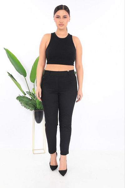 RBKS Plus Size High Waist Cotton Pants