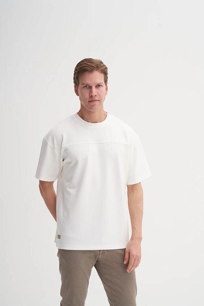 Cazador Ανδρικό μπλουζάκι Crew Neck Ecru 4007