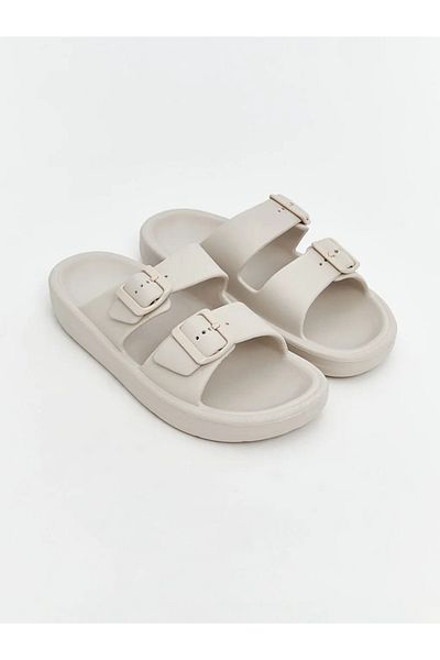 LC Waikiki Lcw Steps Beige Double Striped Girl's Slippers