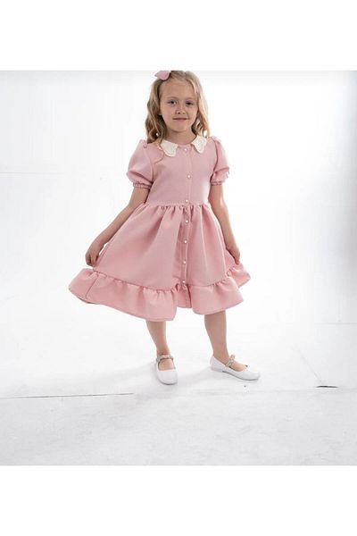 Zelhankids Rochie pentru copii vintage cu guler pregătit de miercuri