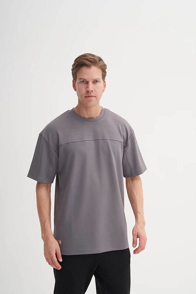 Cazador Ανδρικό μπλουζάκι Crew Neck Dark Grey 4007