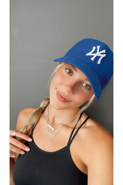 OX-RA Unisex Saxs Blue Color Ny Embroidered Beyboz Hat