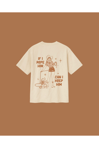 Altair Tr Beige Color Oversize Mold Pet Women Printed Unisex T-Shirt T-Shirt