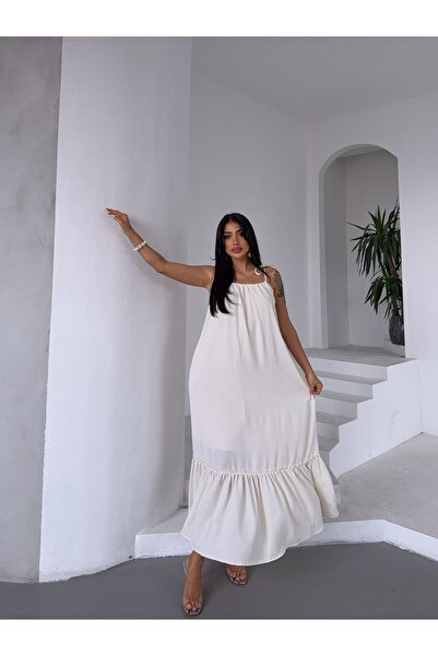 Ekim Store فستان ماكسي كاجوال بحزام رفيع قابل للتعديل