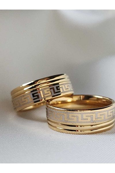 G Sport POLO Steel Ring Wedding Gold 8 mm