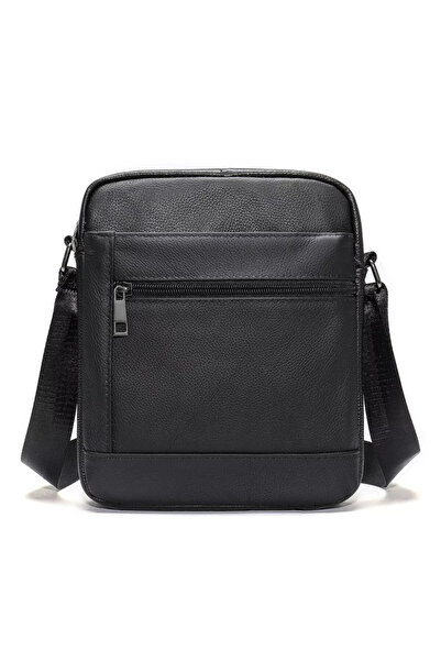 OEM Мъжка чанта за рамо Mateo Gt1819, естествена кожа, черна