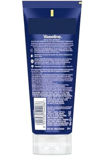 Vaseline Gluta-Hya Overnight Radiance, Serum-In-Lotion, Boosted With Amino Peptide, 200ml