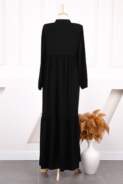 İmajButik Μαύρο μανίκι ελαστικό βολάν Ferace