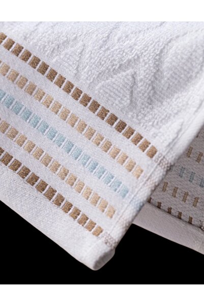 Madame Coco Tournant 100% бавовна 2-пакова рушник для рук білий/бежевий 30x45 см