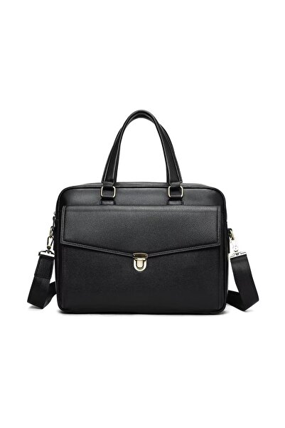 delis Men's briefcase, Dael GT3283, genuine leather, Black