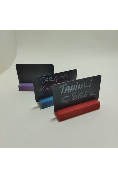 ETİKETLİK FİYATLIK Colorful Wooden Base Erasable Black Label Price Holder 12Pcs;