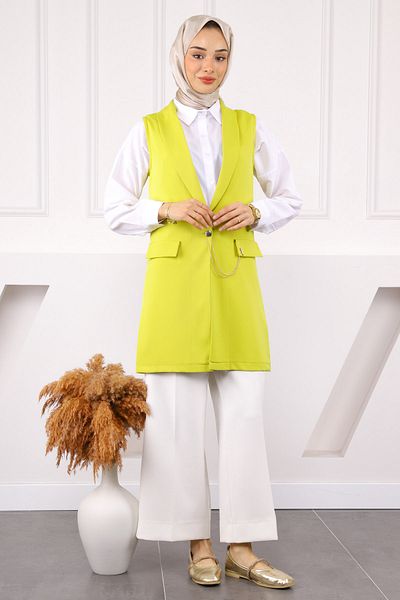 İmajButik Oil Green Double Chain Vest