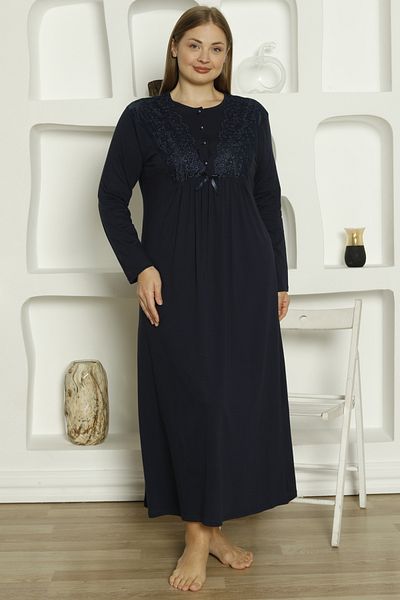 EM&FA TEKSTİL Oversize Nightgown with Lace Detail