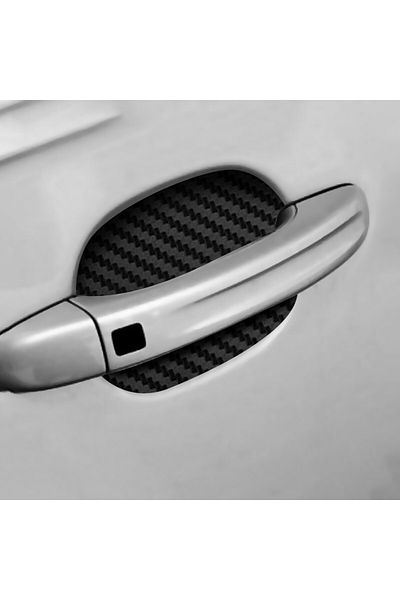 Avex Set de 4 piese protectie impotriva zgarieturii manerului usa din autocolant 3D carbon Negru