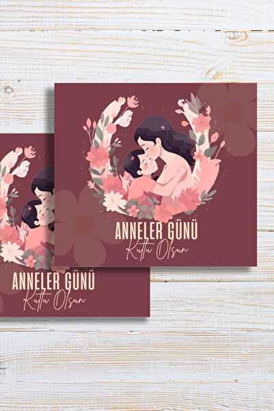 Metranya Anneler Gününüz Kutlu Olsun Tebrik Kartı, 50 Adet, Not Bileklik Tebr...